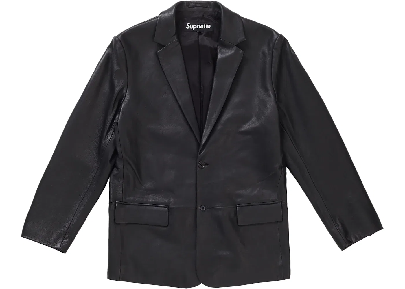 Мужской кожаный пиджак Supreme Leather Blazer, черный