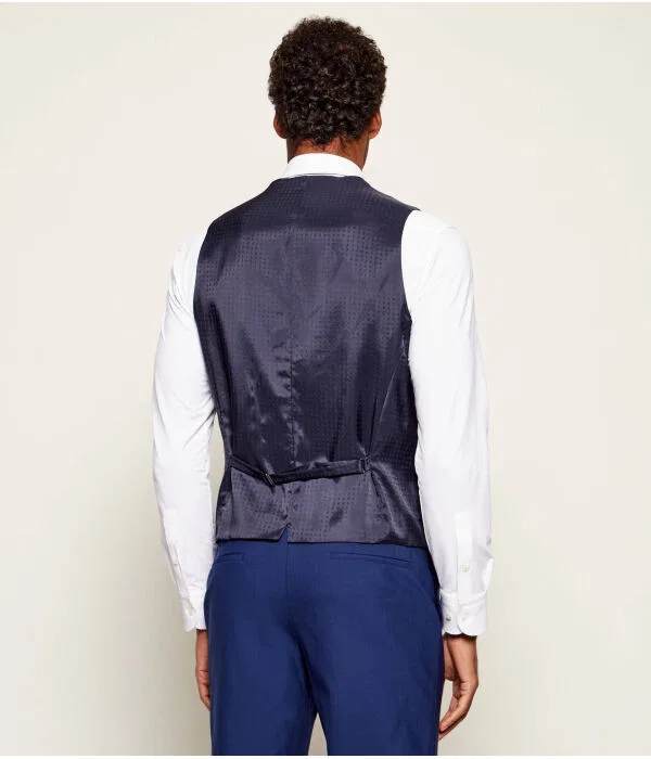 Мужской жилет из шерсти Slim Fit BOSS, синий — фото 3
