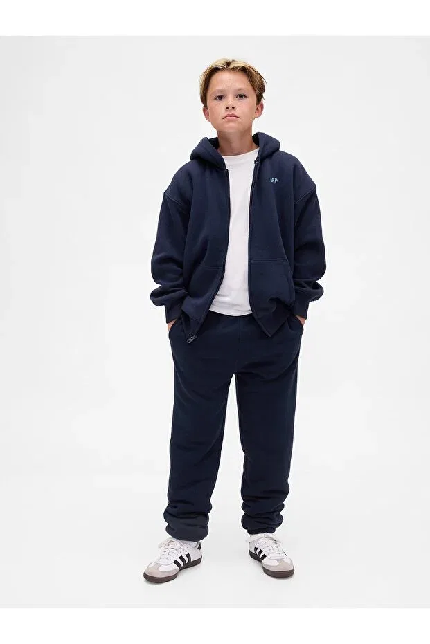 Детские спортивные штаны для мальчиков с начесом Gap, Navy Blue-001