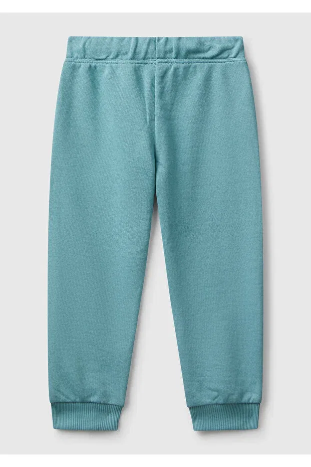 Детские спортивные штаны для девочек с принтом Logo Embroidered United Colors Of Benetton, Gray-Green — фото 2