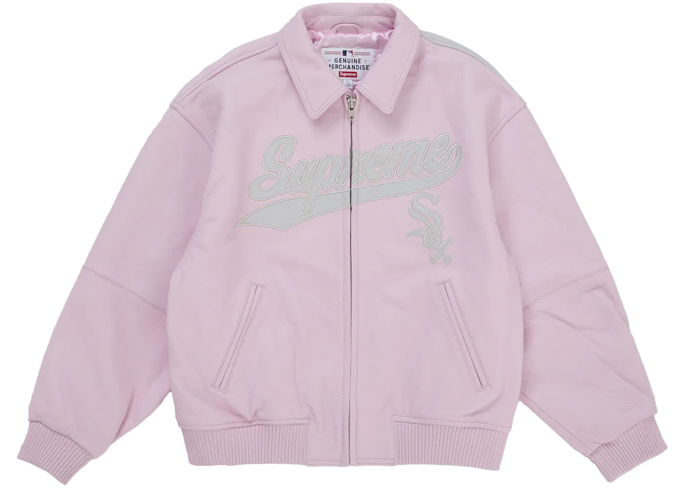 Мужская кожаная куртка Pink Supreme Chicago White Sox Jacket