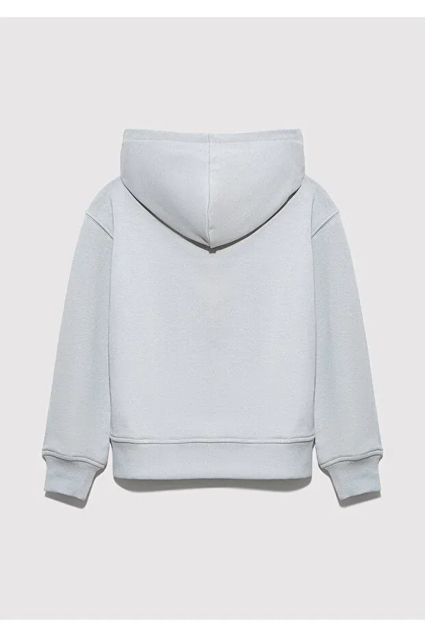 Детские свитшот с капюшоном с принтом Logo Printed Hooded Gray Sweatshirt 7s10179-70075 Mavi, Gray — фото 3