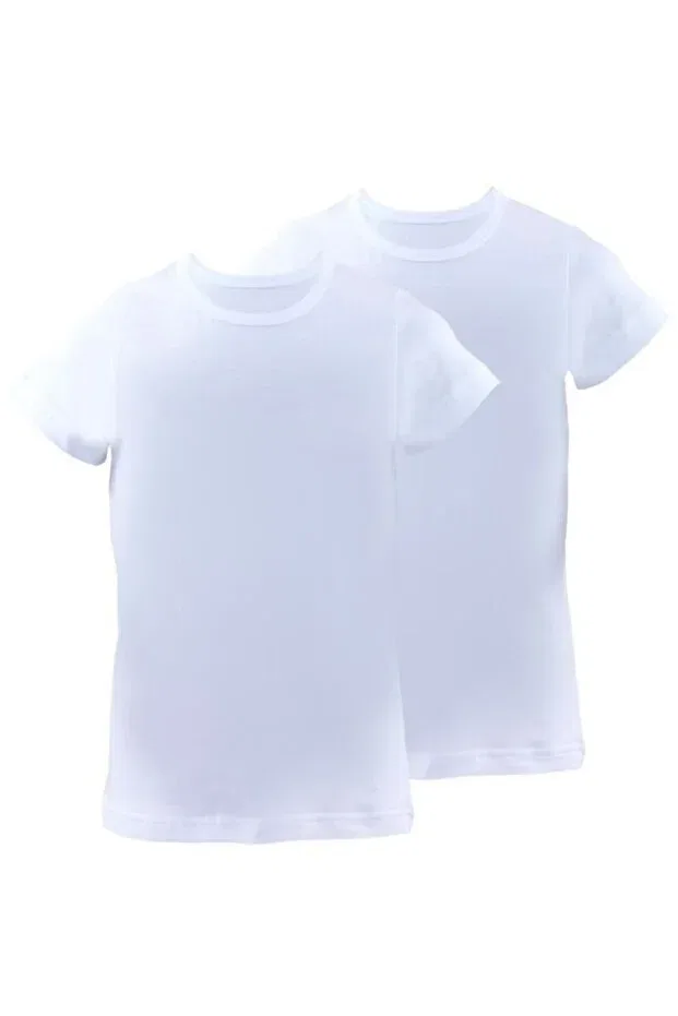 Детское нижнее белье для мальчиков хлопковое 9397 crew neck half sleeve undershirt boy undershirt Blackspade, White