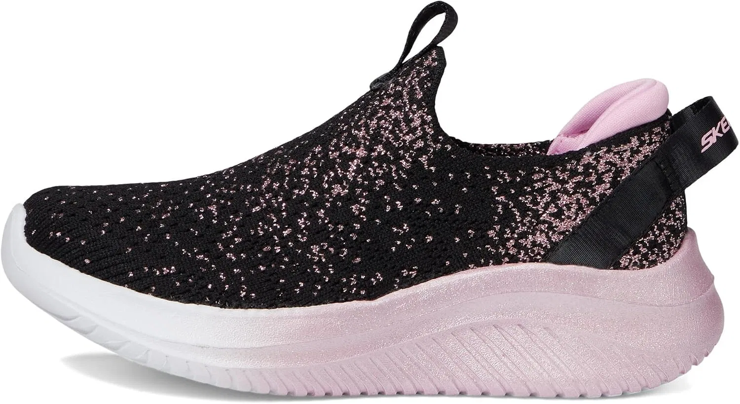 Детские кроссовки для девочек с блестками Skechers, Black/Rose Gold — фото 4