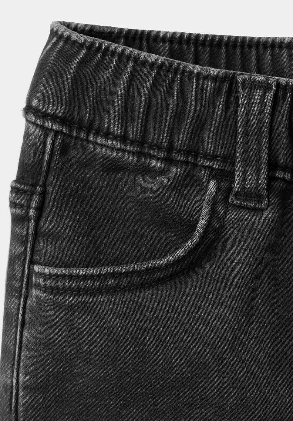 Детские джинсы свободного кроя Mango Kids, Black Denim — фото 4