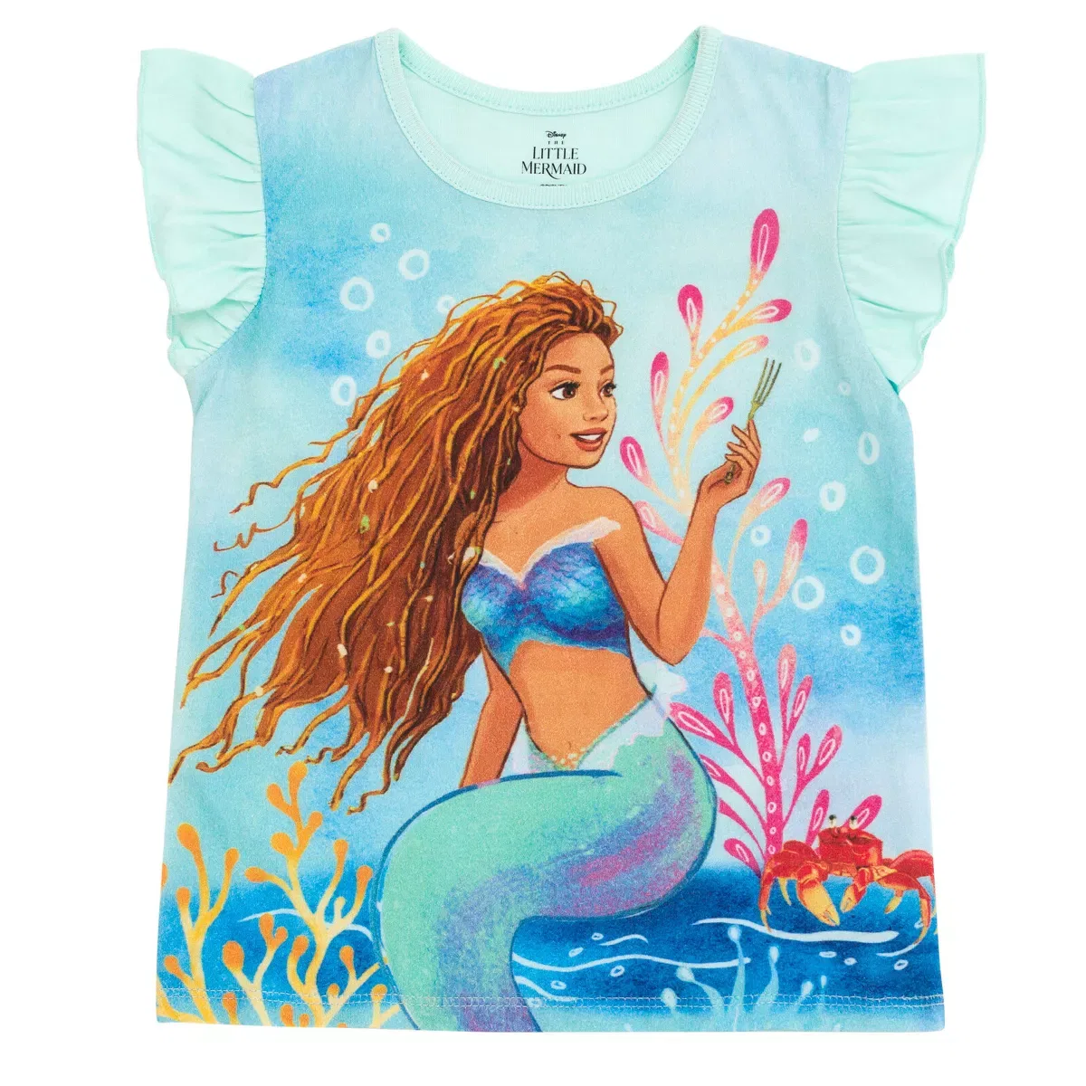 Детский комплект футболки и шорт для девочек с принтом Disney The Little Mermaid Ariel, Цвет Little Mermaid — фото 3