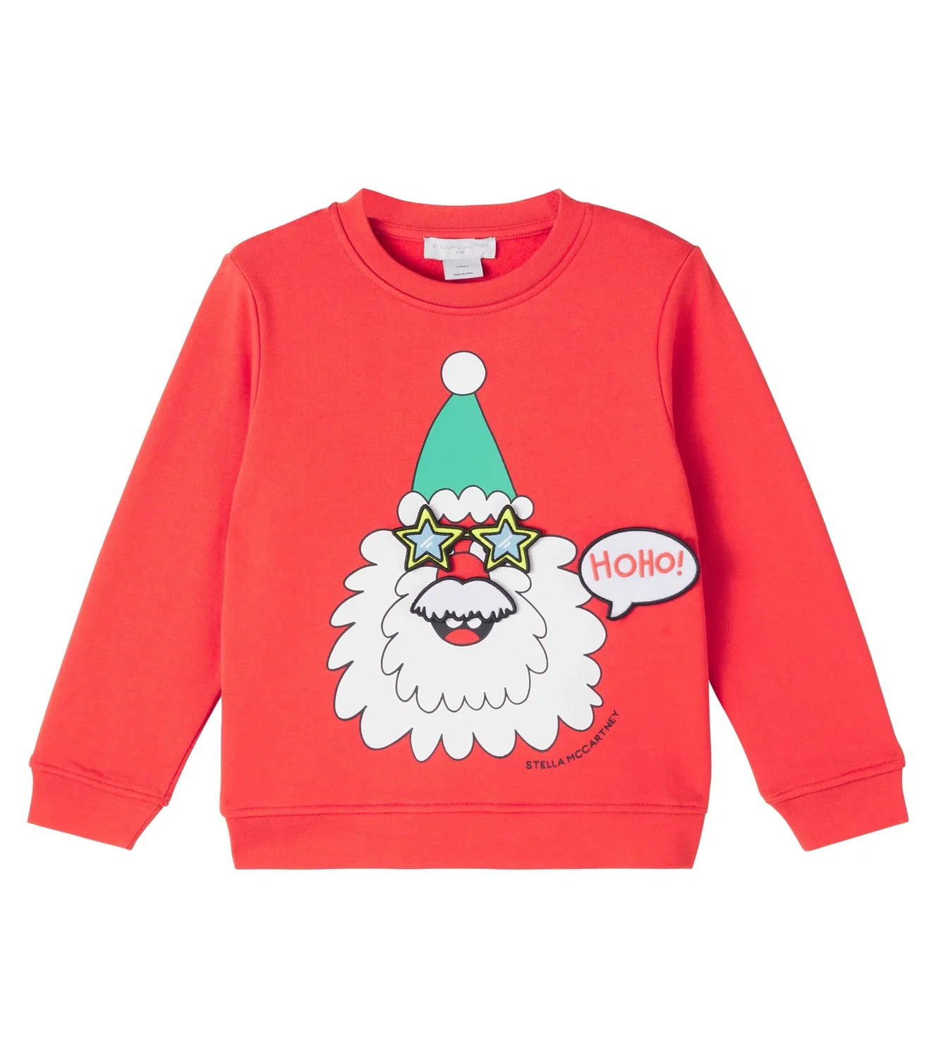 Свитшот хлопковый с принтом Stella Mccartney Kids, красный