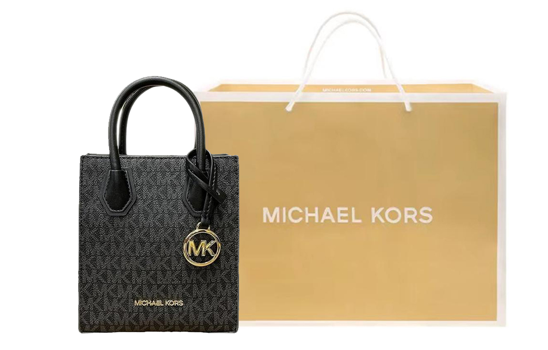 

MICHAEL KORS Кожаная сумка тоут Mercer, шоппер, сумка через плечо, дамская сумочка экстра-маленькая черная