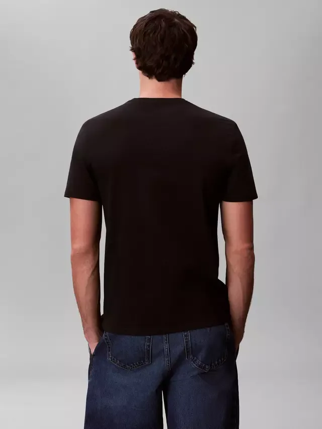 Хлопковая футболка с круглым вырезом, черная Calvin Klein — фото 3