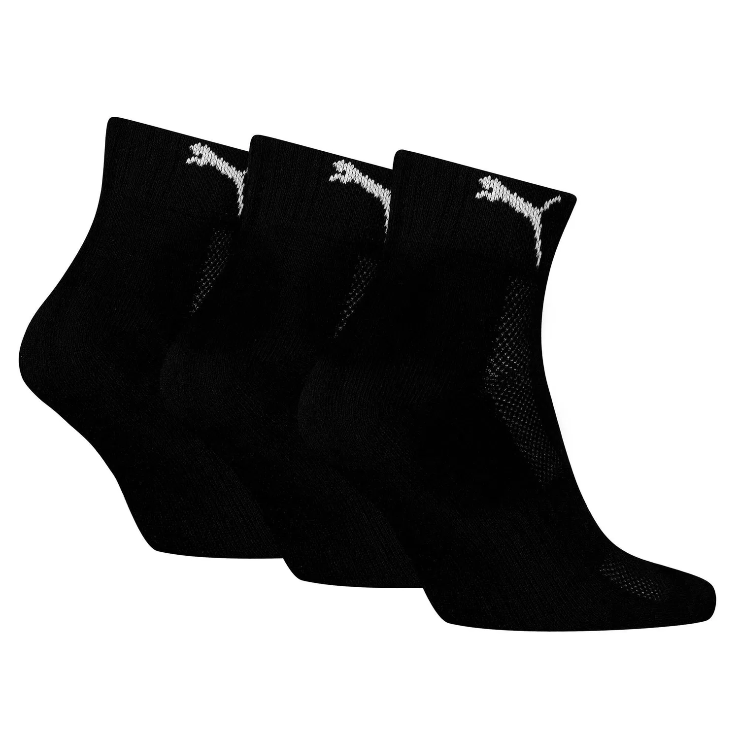 Детские носки с махровой стелькой Stretch-Cushioned Quarter 3P Puma, Schwarz — фото 2