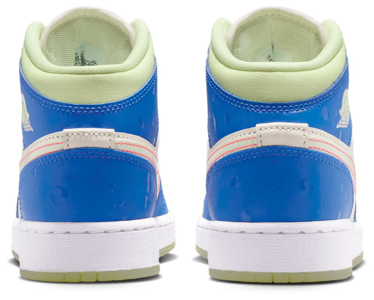 Баскетбольные кроссовки для мальчиков AJ 1 Mid Jordan, цвет Blue/Volt/Tan — фото 3