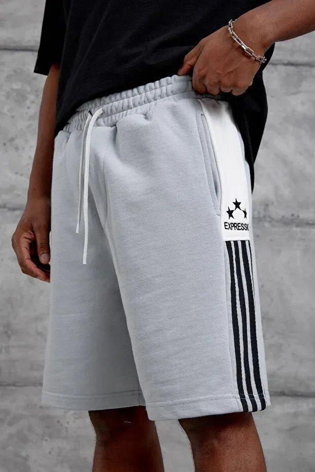 Детские шорты для мальчиков с вышивкой Oversize Fit Nomarc, Gray — фото 2
