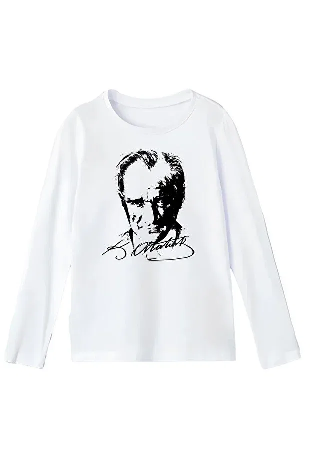 Детская футболка для мальчиков с принтом Ataturk Printed White April 23 Çapıt, White