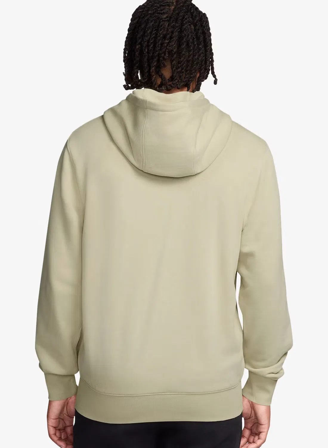 Худи на молнии с капюшоном Nike NSW Club Fleece, светло-хаки — фото 2