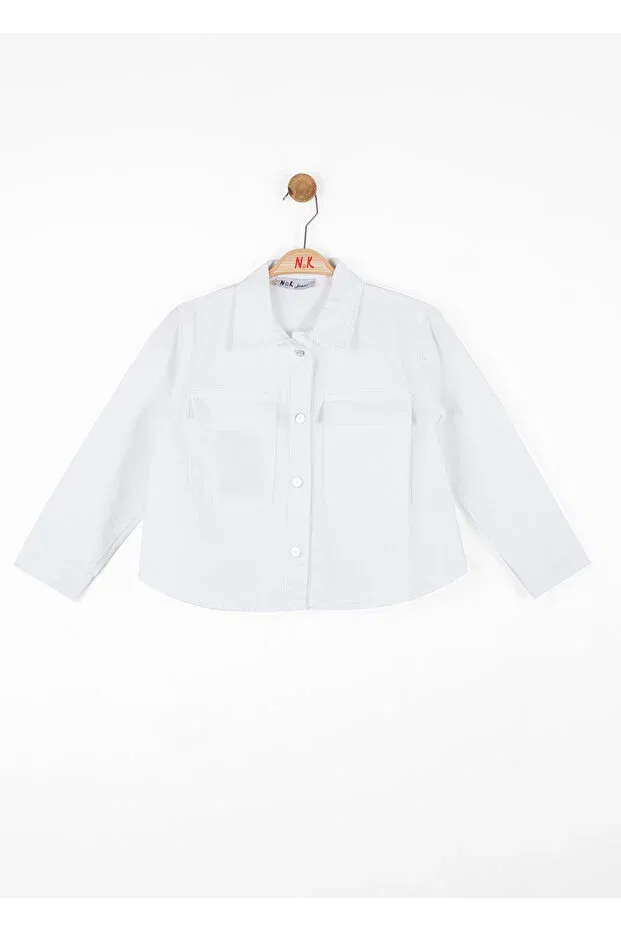 Детская куртка для девочек джинсовая Nk Kids, White — фото 2