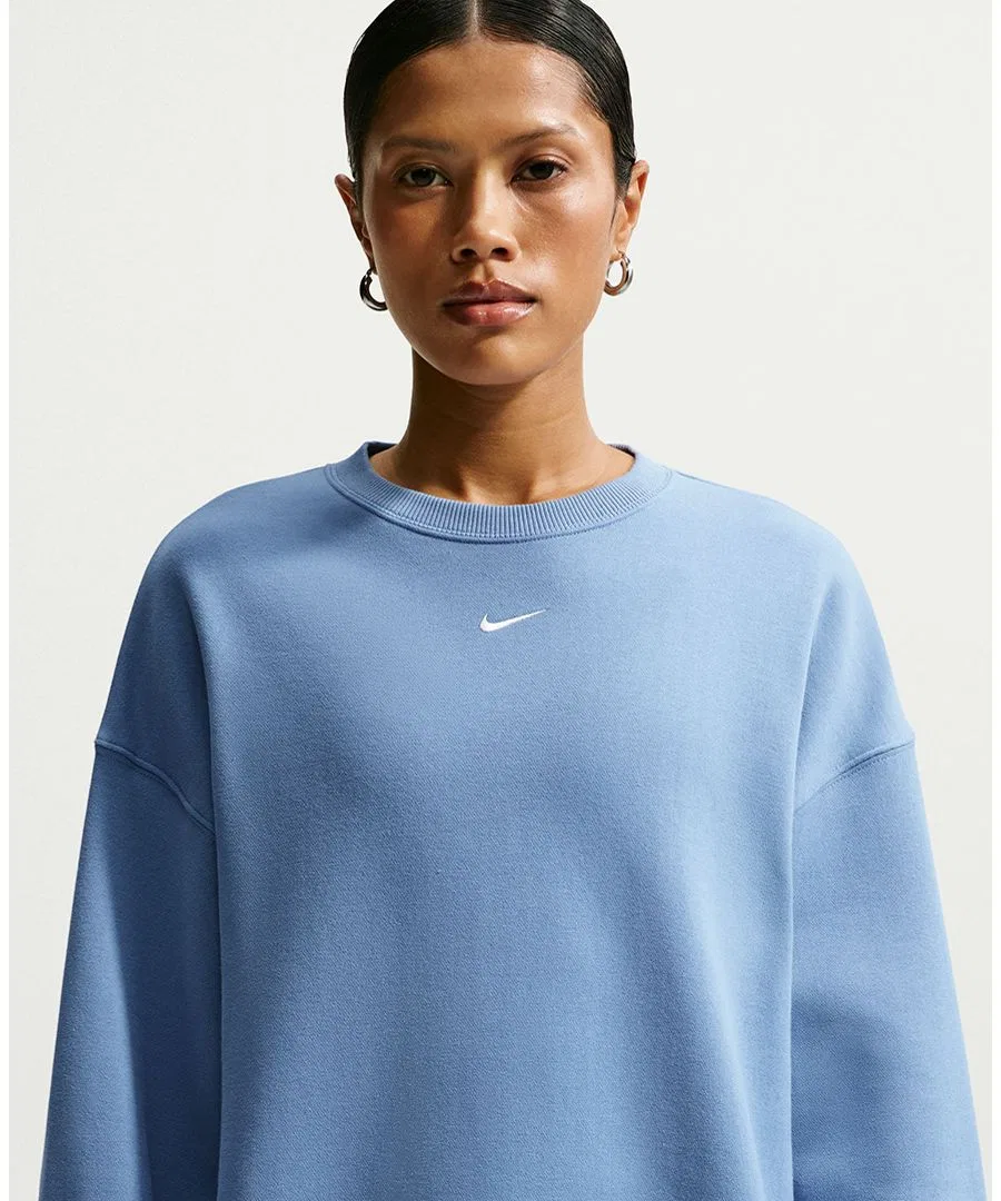 Худи оверсайз с капюшоном Studio Fleece Medium Weight Women's Oversized Sweatshirt Nike, Work Blue Sail — фото 2