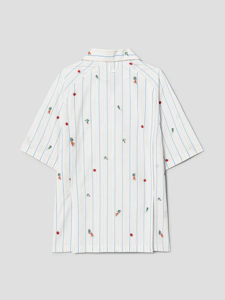 Футболка поло с жаккардовыми полосками JACQUEMUS La Chemise Romarin Mc, Sky Blue — фото 2