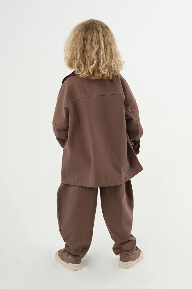 Куртка с бархатным воротником, коричневая Mioma Kids — фото 3