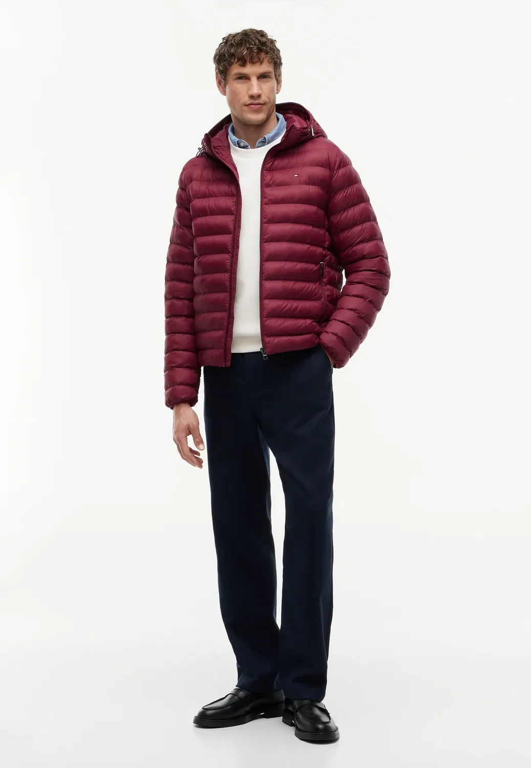 Основные предметы гардероба - легкая куртка Tommy Hilfiger, Burgundy — фото 2