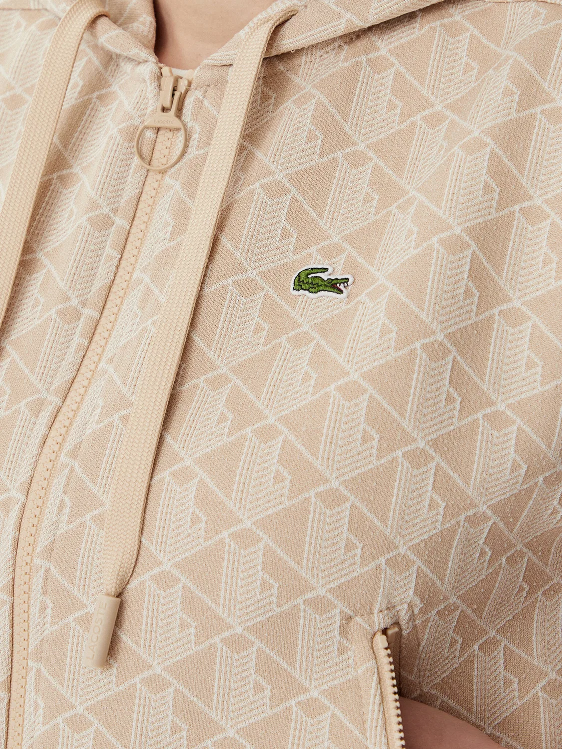 Женская толстовка стандартного кроя Lacoste, светло-бежевый — фото 4