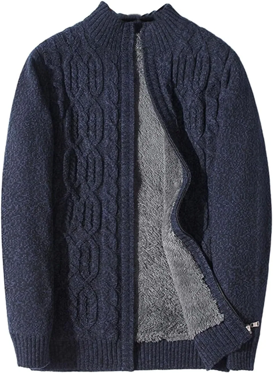 Мужской кардиган из шерсти с высоким воротником, модель A265-1, цвет Navy Blue