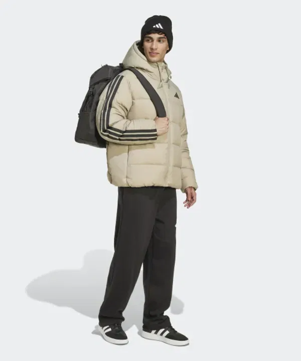Пуховик с капюшоном Climawarm 3-Stripes Adidas, путти бежевый — фото 3