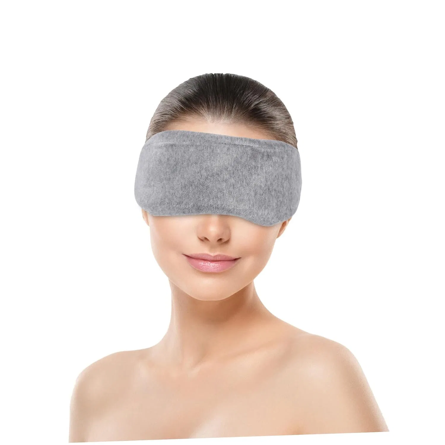 Маска для сна 3D из Memory Foam SAFIGLE, Fleece, 26x8x2 см, Gray — фото 4