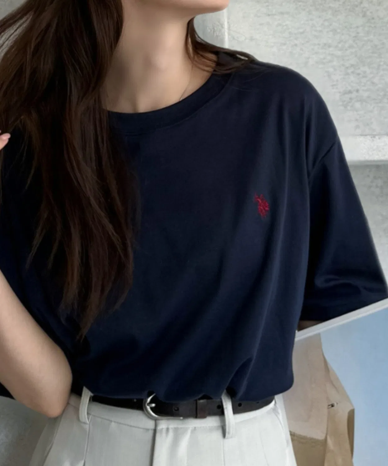 Мужская футболка с коротким рукавом с брендовой вышивкой U.S. POLO ASSN., Navy