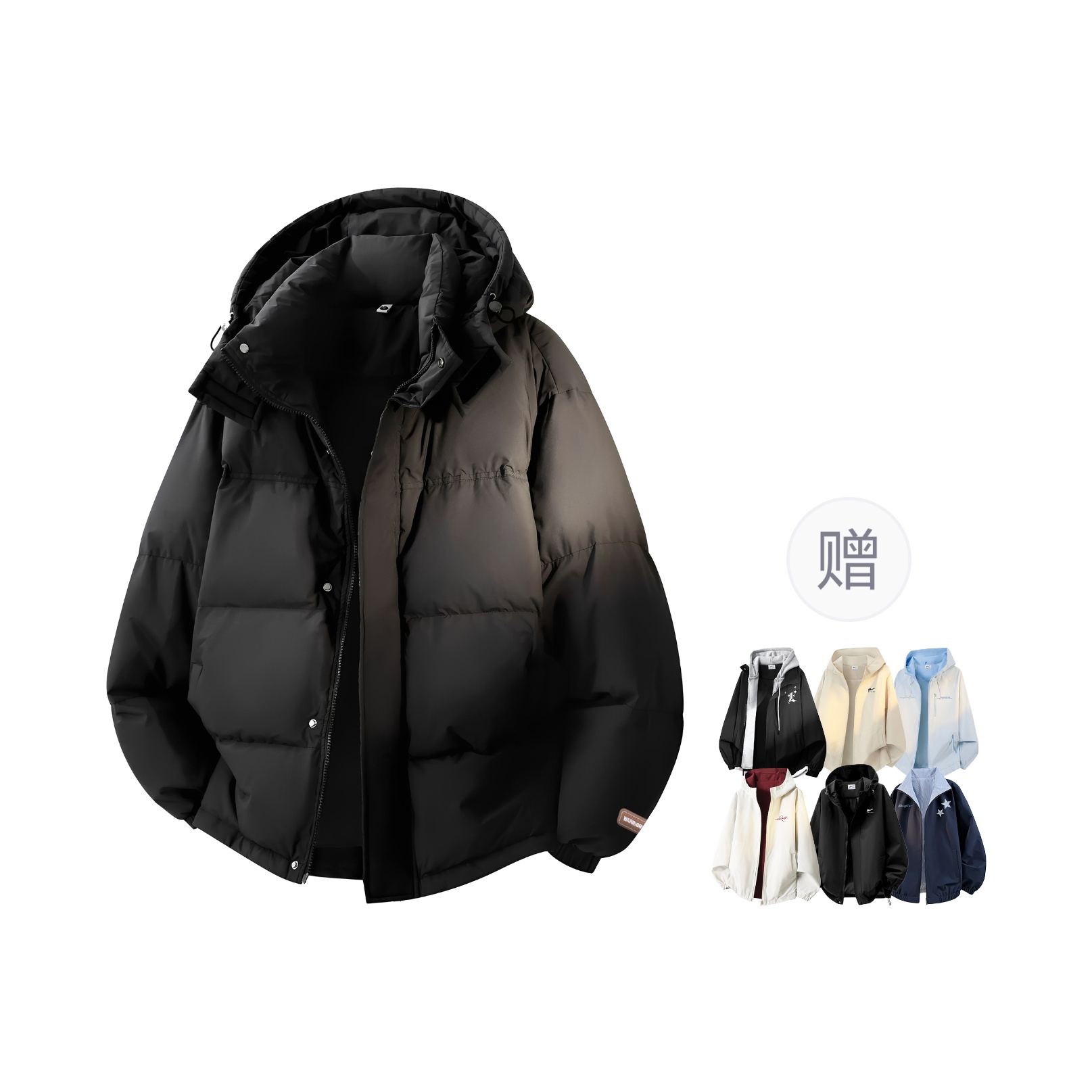 

Пуховая куртка женская с капюшоном, утепленные, другие Warrior, черный[comes with random jacket]