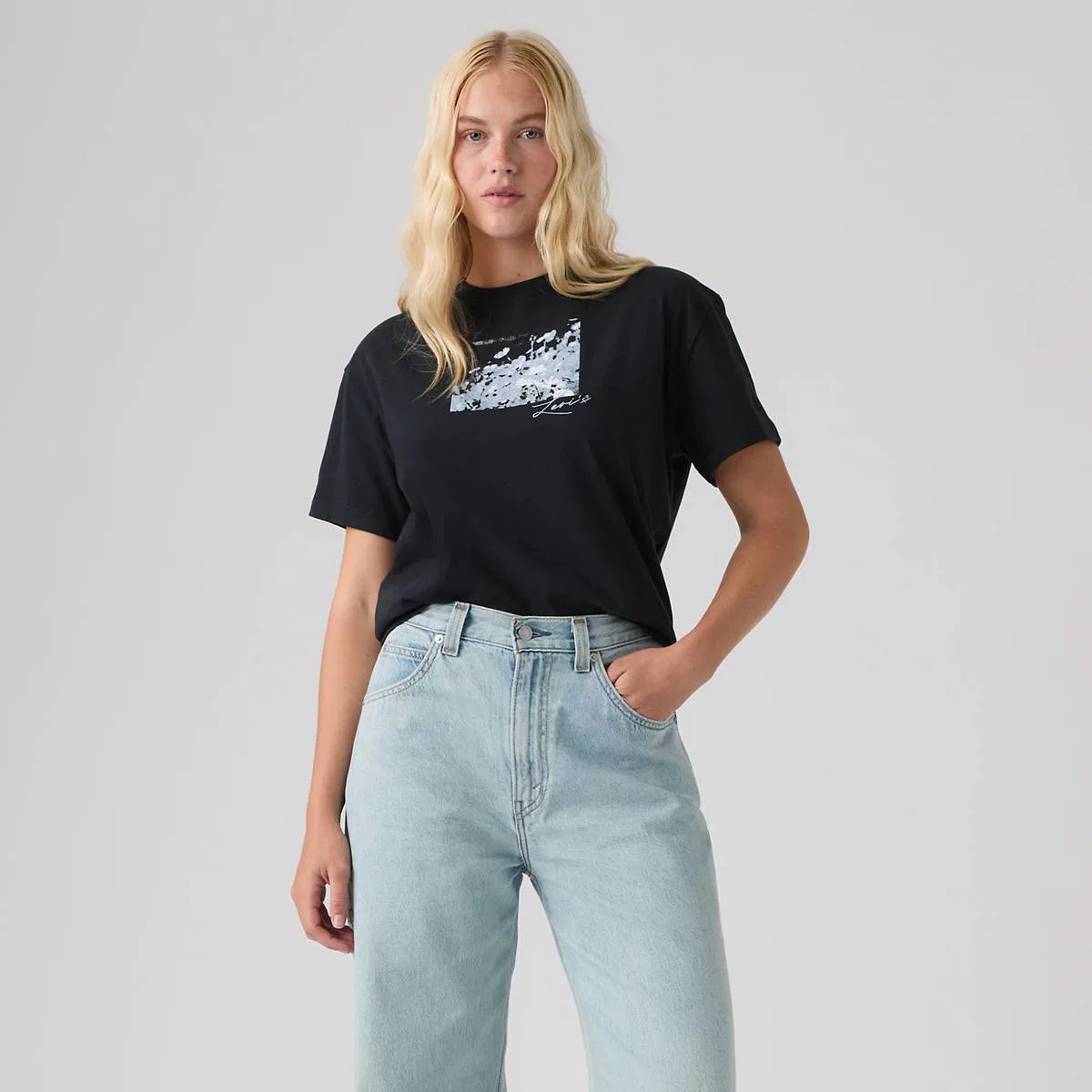 Футболка с графическим принтом на каждый день Levi's, Eternal Flowers Anthracite - Black — фото 3