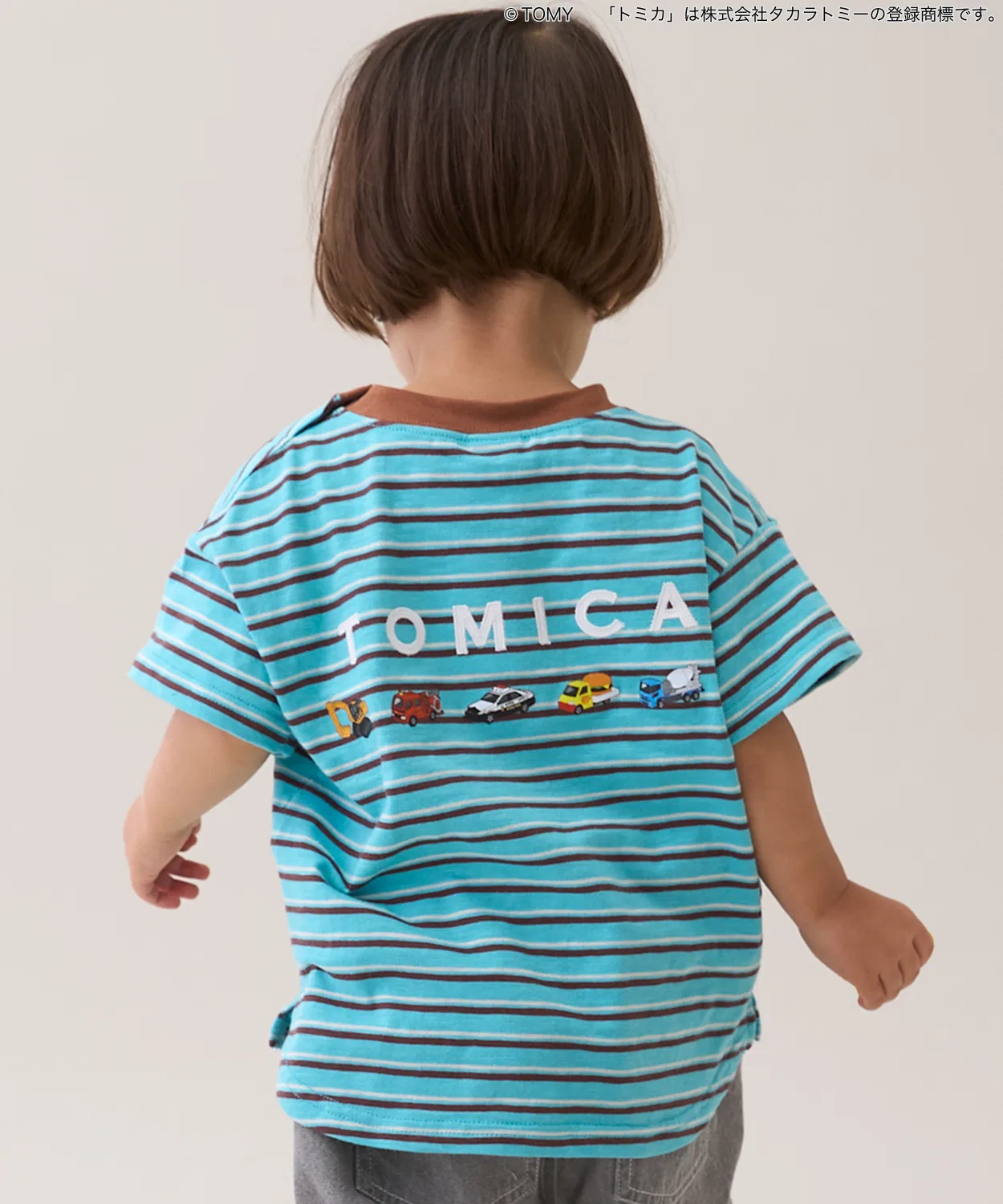 Детская футболка с принтом TOMICA Petit Main, Turquoise Blue — фото 3