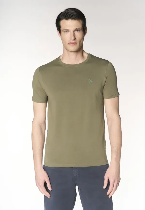 Футболка с хлопком Basic t-shirt, U.S. Polo Assn., Verde, зеленый