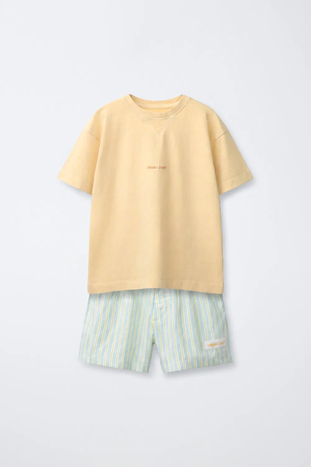 Пижама в полоску, комбинированная, размер 6-14 ZARA, Yellow