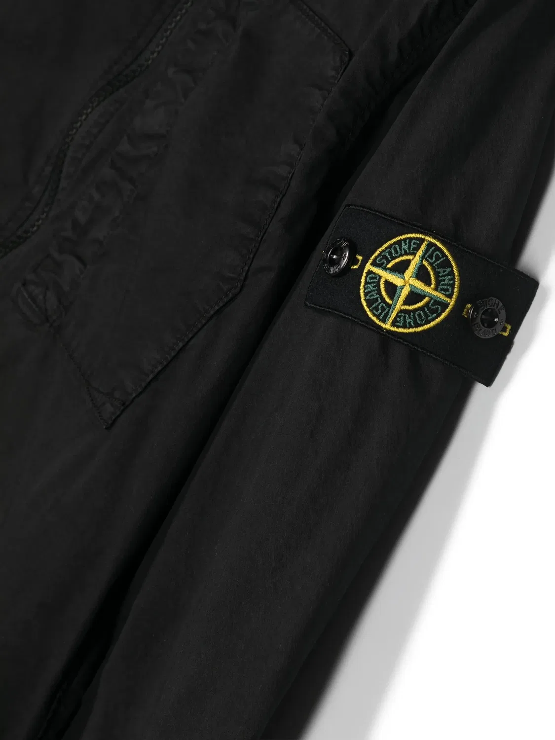 Куртка с молнией и значком Stone Island, черный — фото 3