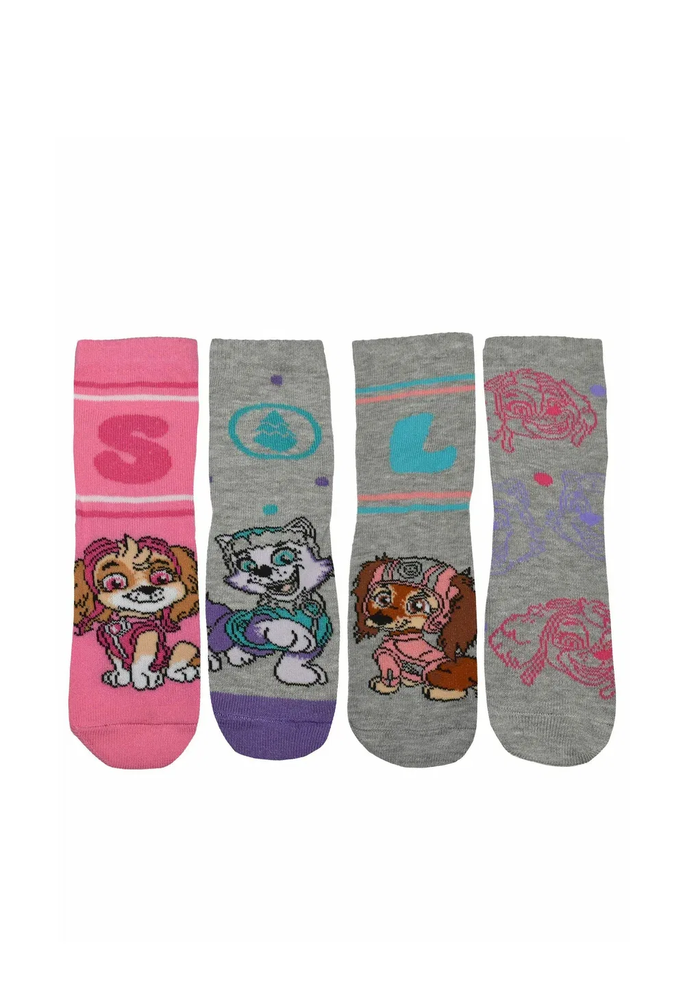 7Er Pack Socken Socken Socken Söckchen - носки Paw Patrol, Grau Pink — фото 4