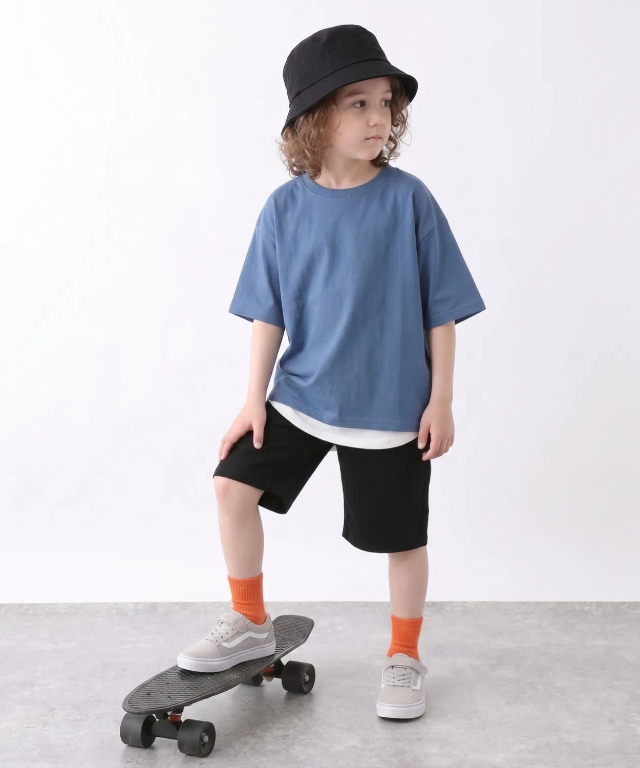 Детские шорты чинос из хлопка с эластичным поясом, модель Color Half Pants FUNALIVE, Черный — фото 2