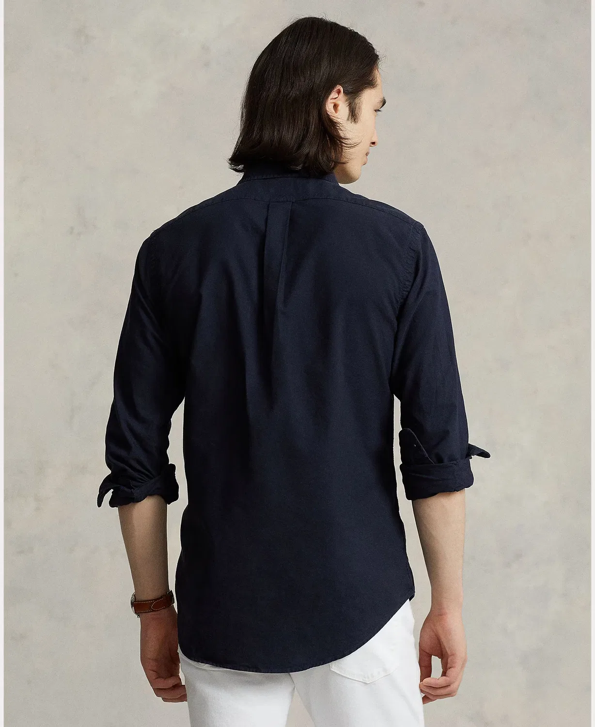 Мужская рубашка, Oxford Teñida Prenda Blanco/Azul Marino, Polo Ralph Lauren, темно-синий — фото 2