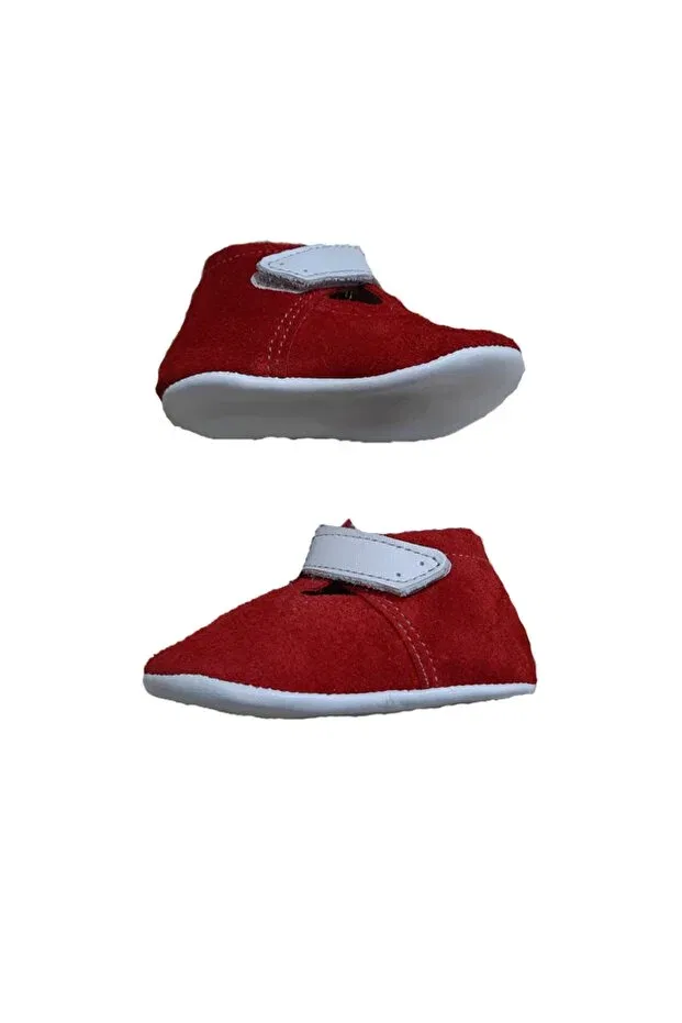 Детские ботиночки для девочек кожаные First Step Red Suede Leather Baby Booties Kapar, Red — фото 3