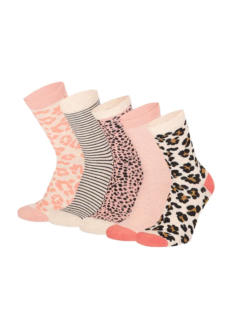 Носки Mädchen leopardenmuster - упаковка 5 шт. - носки Yuhu, Rosa