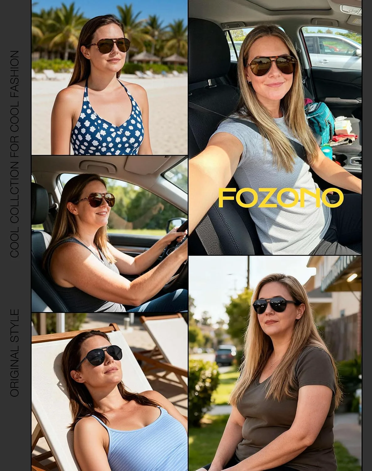 

Ретро-солнцезащитные очки-авиаторы для женщин и мужчин, классические, модные, винтажные, с двойной перемычкой, защита от УФ-излучения Fozono, Black Frame/Orange Lens