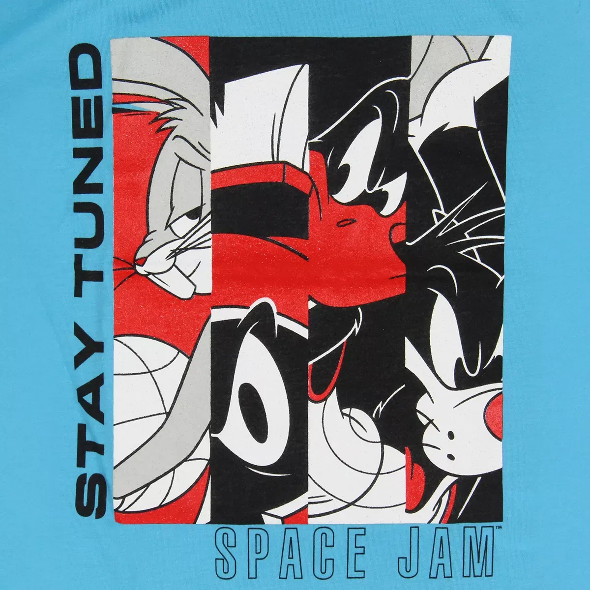 Детская футболка с принтом Space Jam Stay Tuned Profile Portraits Looney Tunes, Turquoise — фото 3