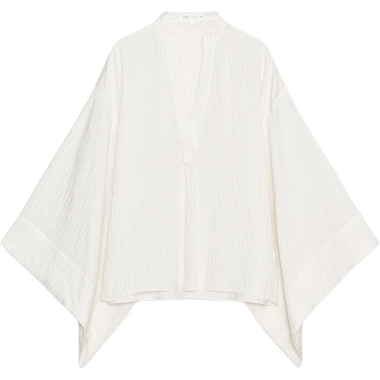 Женская рубашка с V-образным вырезом Frosted White ZARA, Frosted White