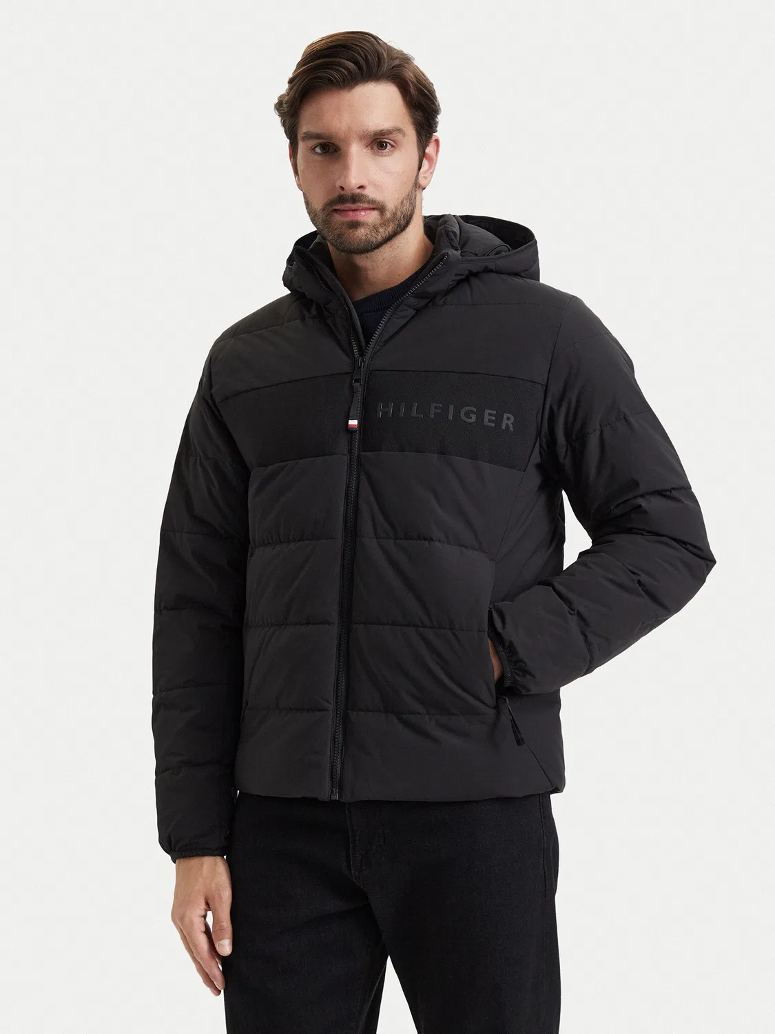 Мужская зимняя куртка стандартного кроя Tommy Hilfiger, черный