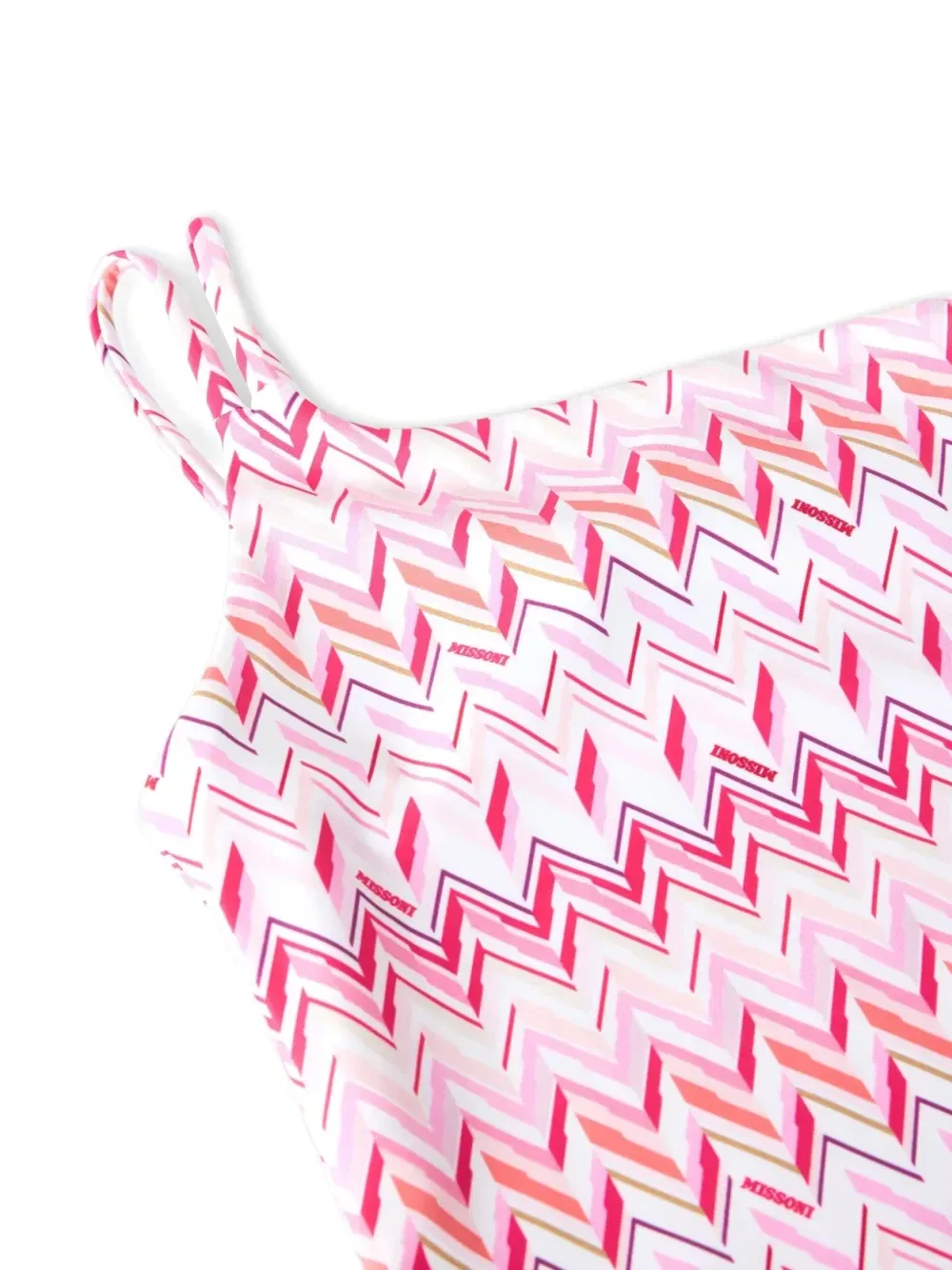 Купальник на одно плечо с зигзагообразным принтом Missoni Kids, белый — фото 3