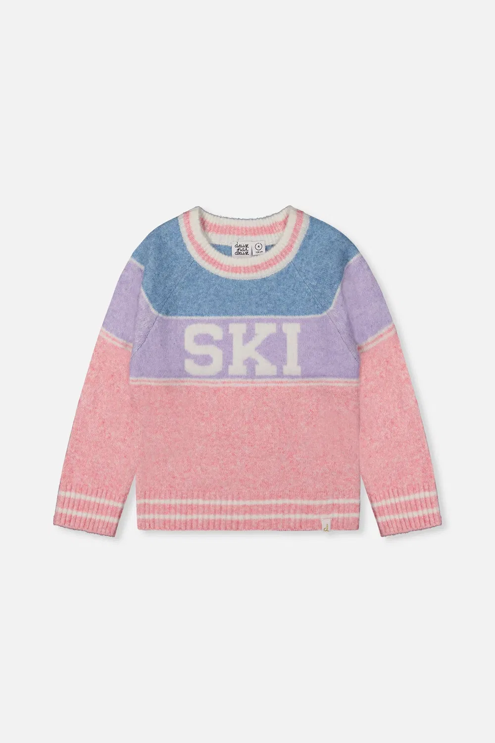 Детский свитер с жаккардовым принтом Ski Jacquard Deux par Deux, Light Blue And Light Pink