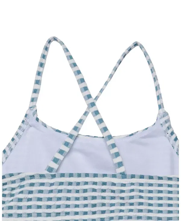Детский купальник для девочек с перекрестными бретелями Forever Gingham Gottex Kids, зеленый — фото 3