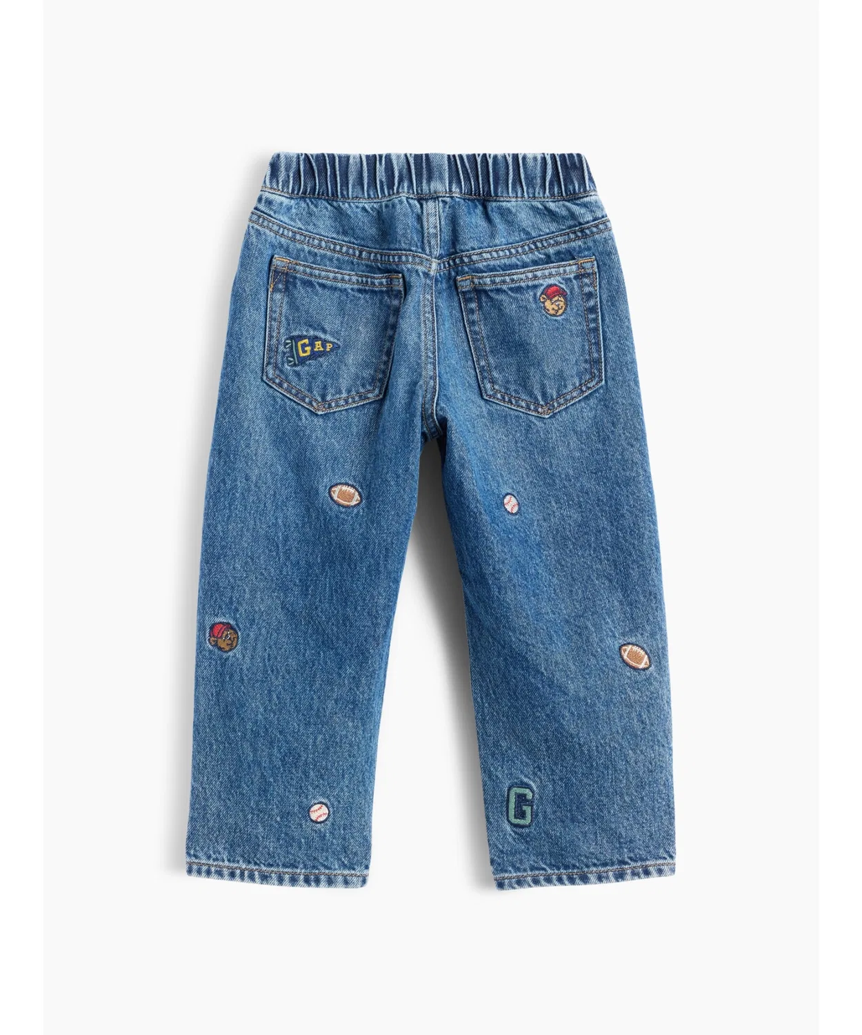 Детские джинсы свободного кроя с вышивкой GAP, Indigo Blue — фото 3