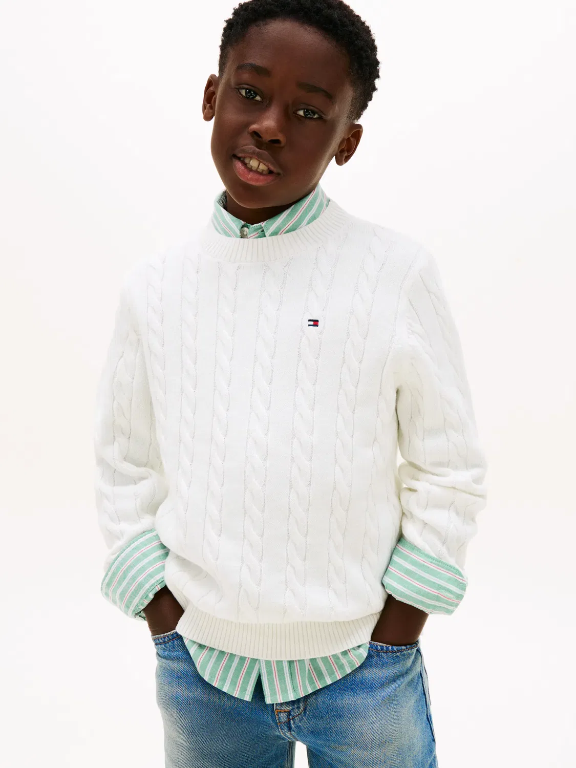 Детский джемпер для мальчиков из хлопка Tommy Hilfiger, Blanco