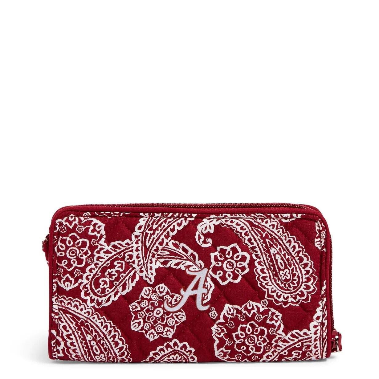

Кошелек Vera Bradley Cotton Collegiate Front Zip With Rfid Protection, красный/белый