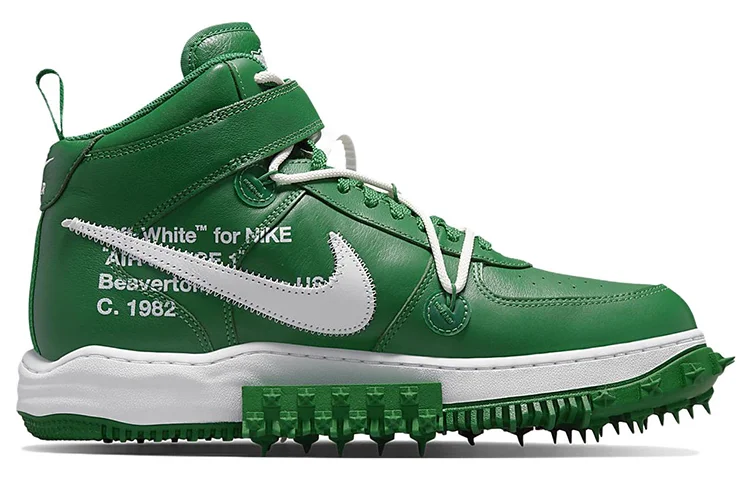 Кроссовки Nike Air Force 1 Mid x Off White, зеленый/белый — фото 2